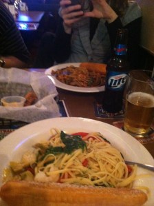 Pasta on the girl's side