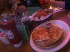 And that's not a quesadilla. How do the pictures make it looks like our side of the table went to a Mexican restaurant?