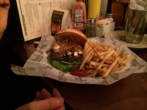 Bleu cheese and bacon. I can see nothing wrong with this at all.