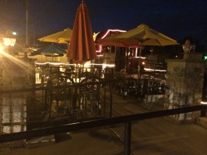 Oddest Mexican restaurant patio ever.