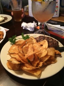 There's a steak under there somewhere