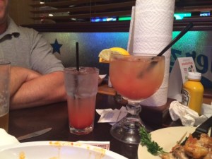 Ted didn't get a fancy glass. Or anyone to stir up his drink, apparently. 