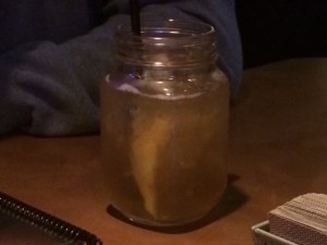 Jerrid finally gets his drink in a mason glass