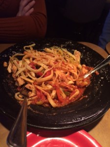 Twenty minutes and umpteen forkfuls later ... and it looks like it was never touched.