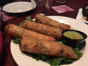 Something fried and phallic looking. Must be our appetizer. 