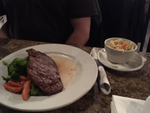 Apparently the cole slaw doesn't play well with the steak so it needs it's own bowl